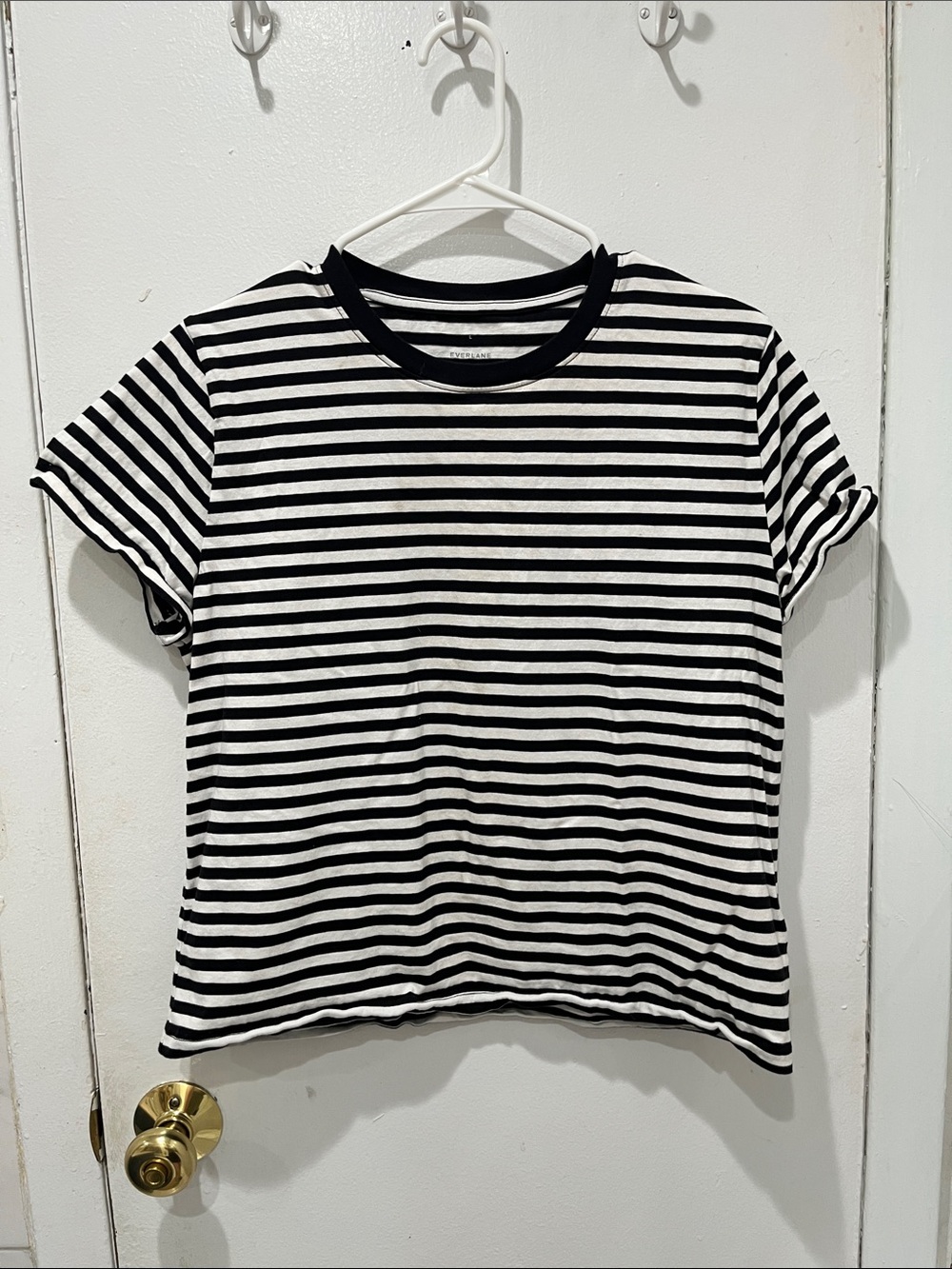 Everlane Black and White Striped Tee